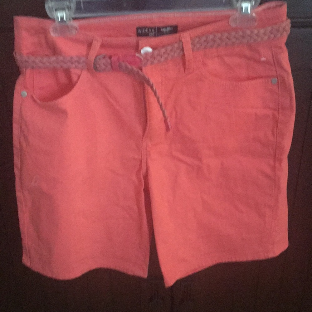 Lee Rider coral denim shorts